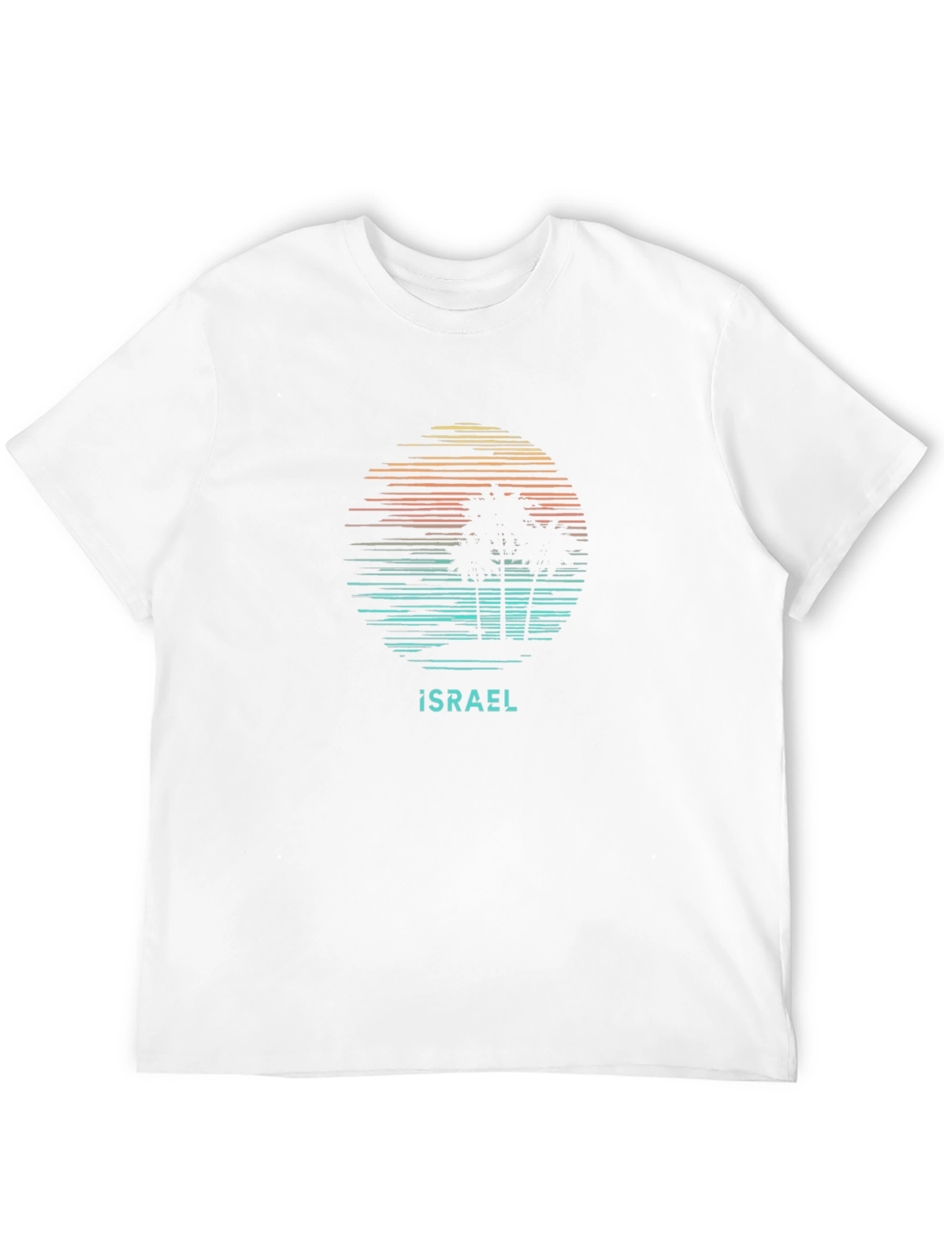 Israel Palm Tree Sunset T-Shirt - Black