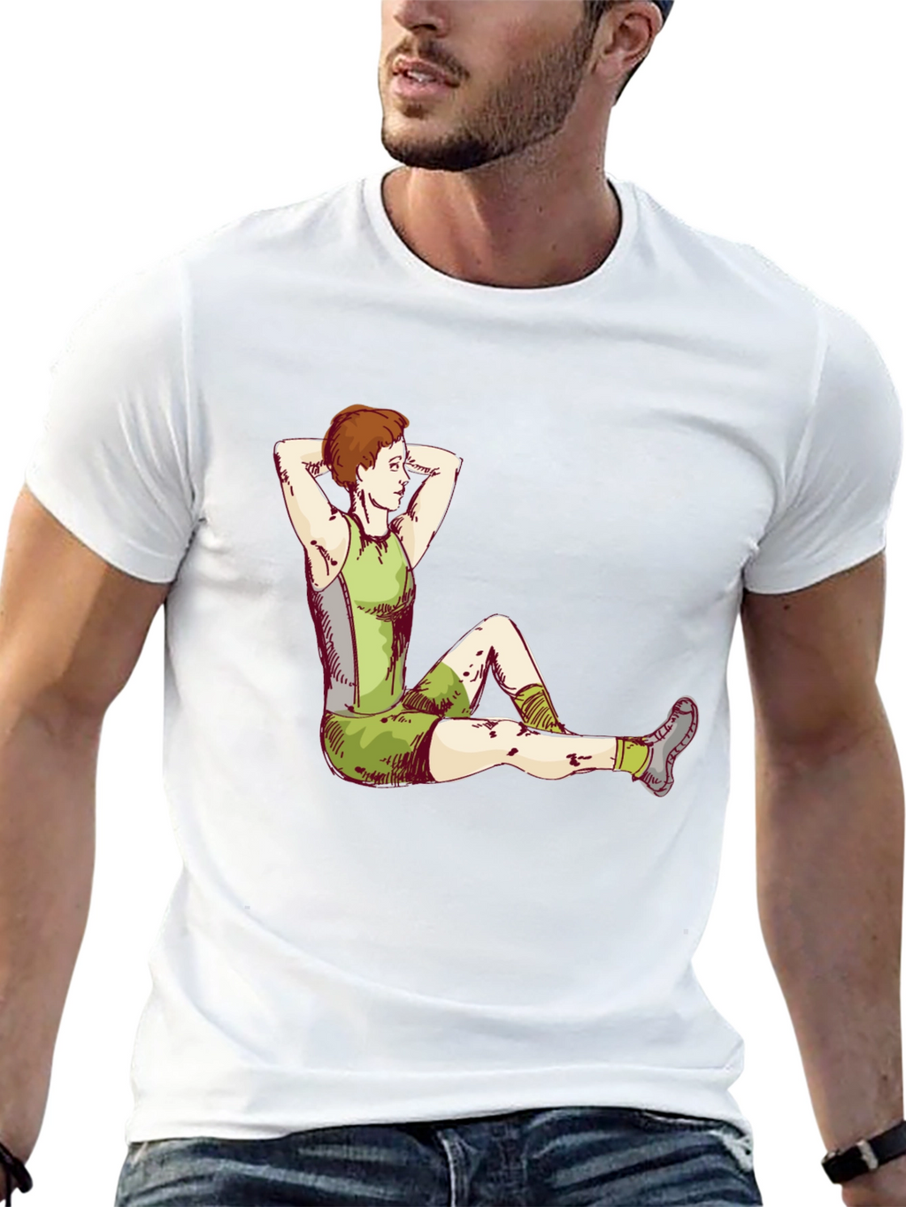 Athlete Graphic Tee - Black Cotton T-Shirt