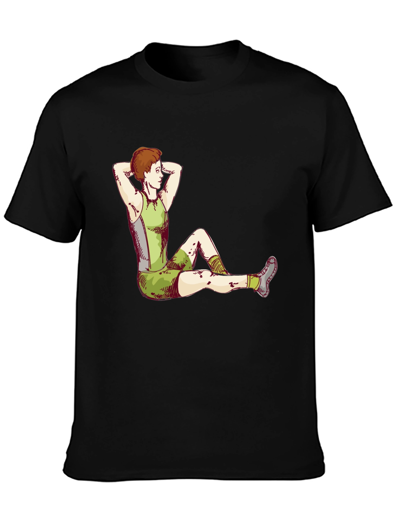 Athlete Graphic Tee - Black Cotton T-Shirt
