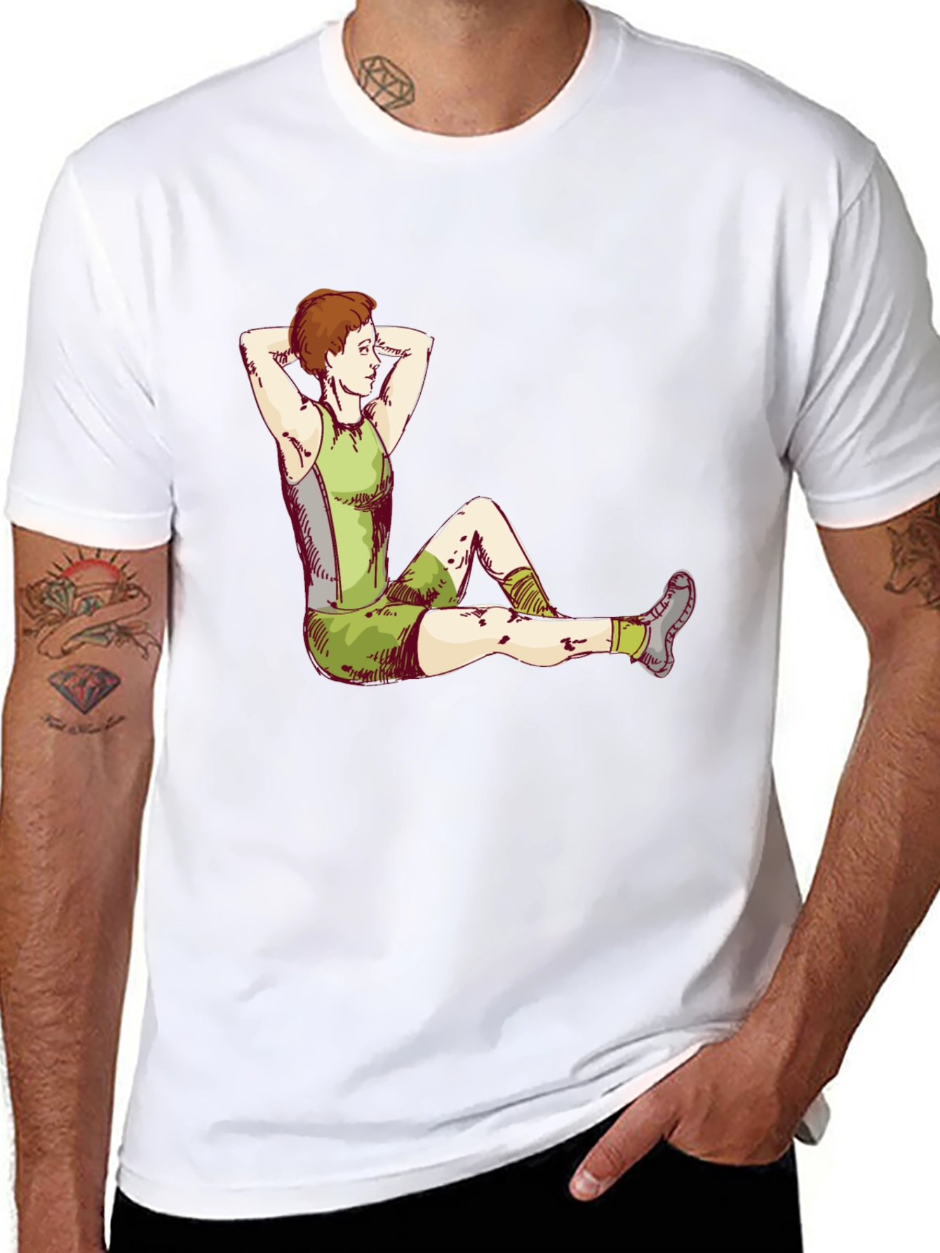 Athlete Graphic Tee - Black Cotton T-Shirt