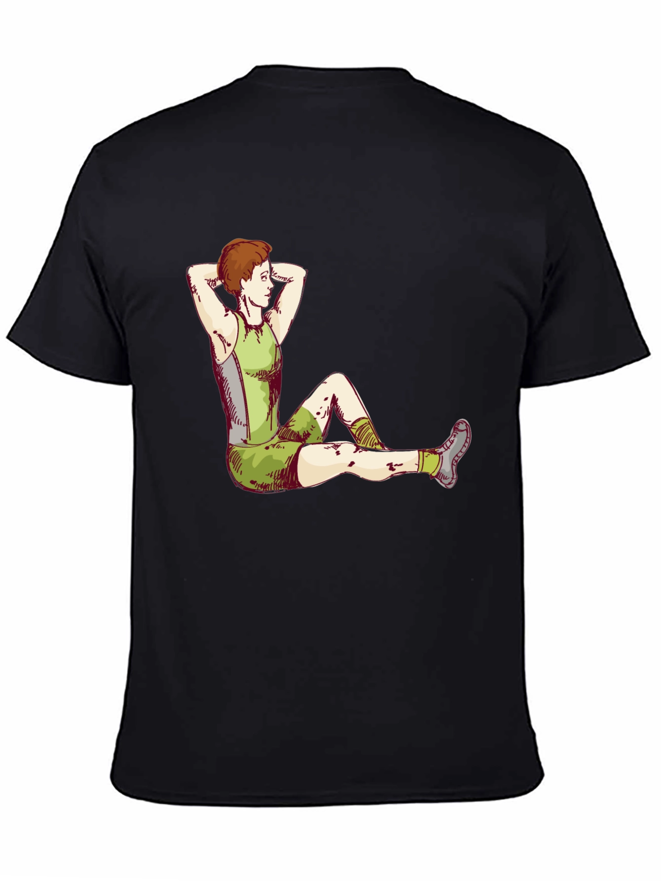 Athlete Graphic Tee - Black Cotton T-Shirt