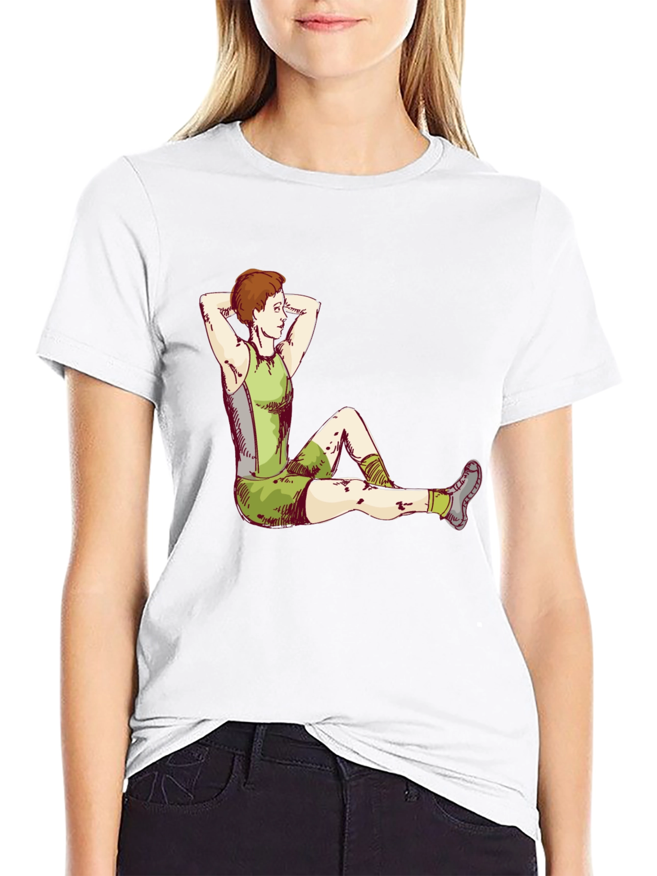 Athlete Graphic Tee - Black Cotton T-Shirt