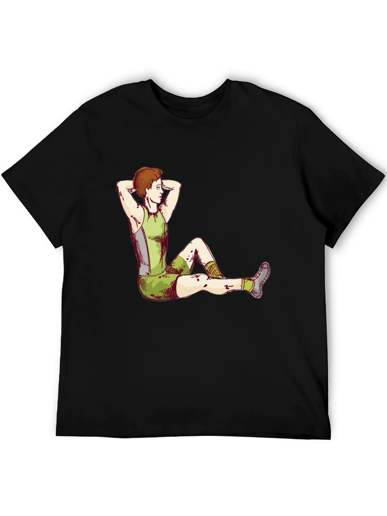 Athlete Graphic Tee - Black Cotton T-Shirt