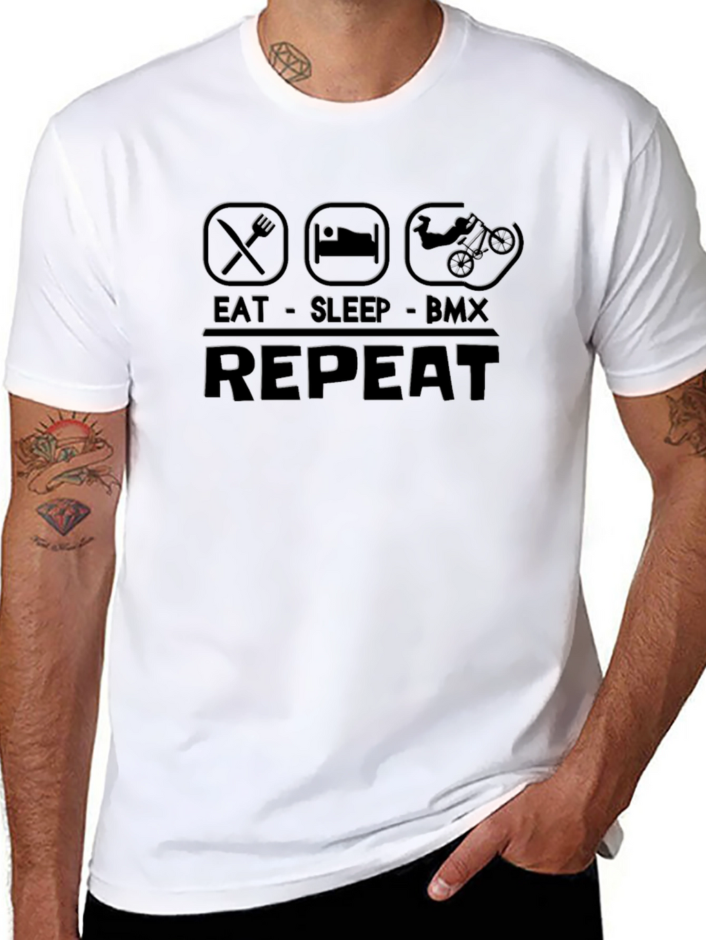 Eat Sleep BMX Repeat Black T-Shirt