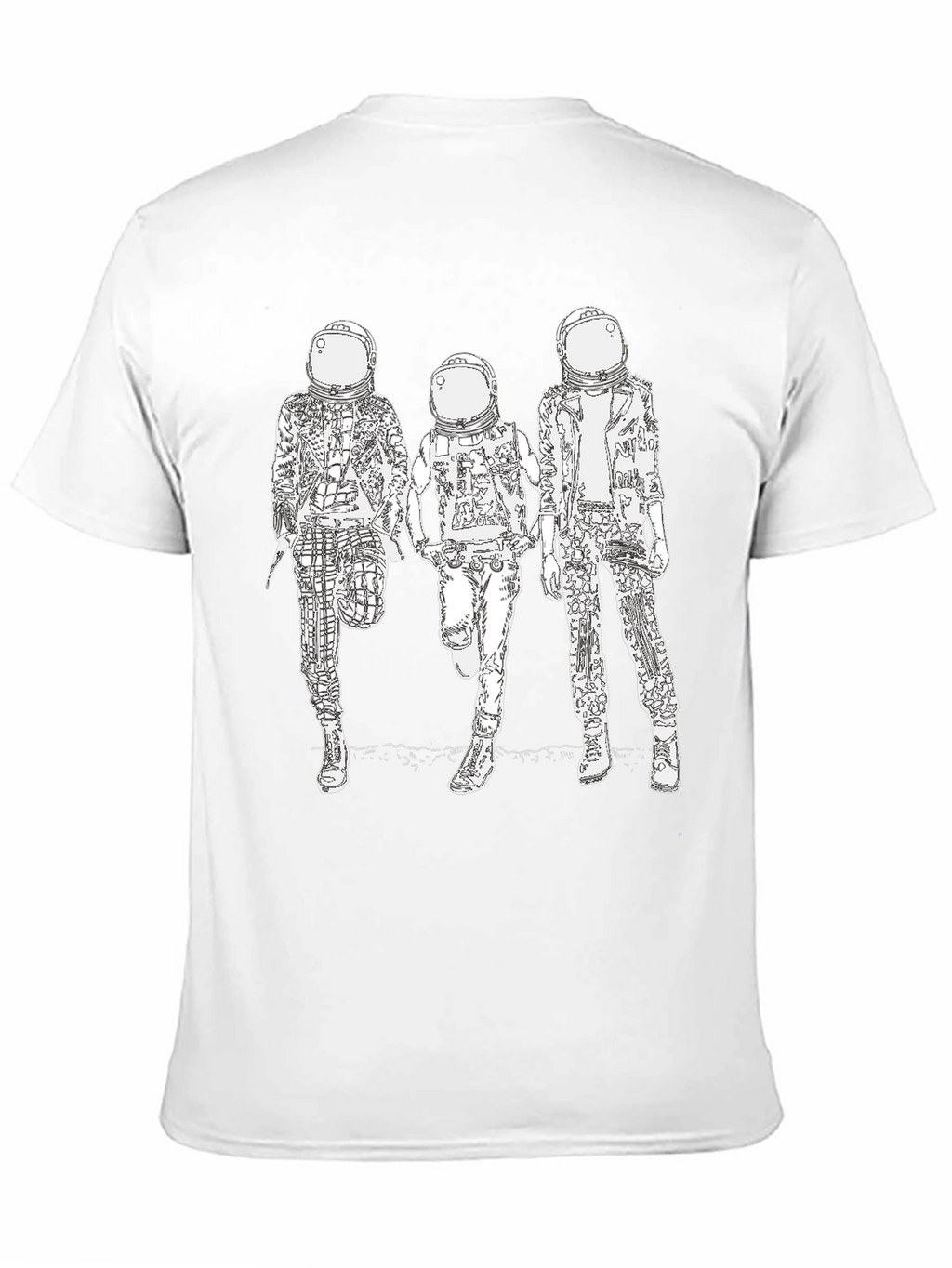 Astronaut Graphic Tee - Black Cotton Blend Casual Wear