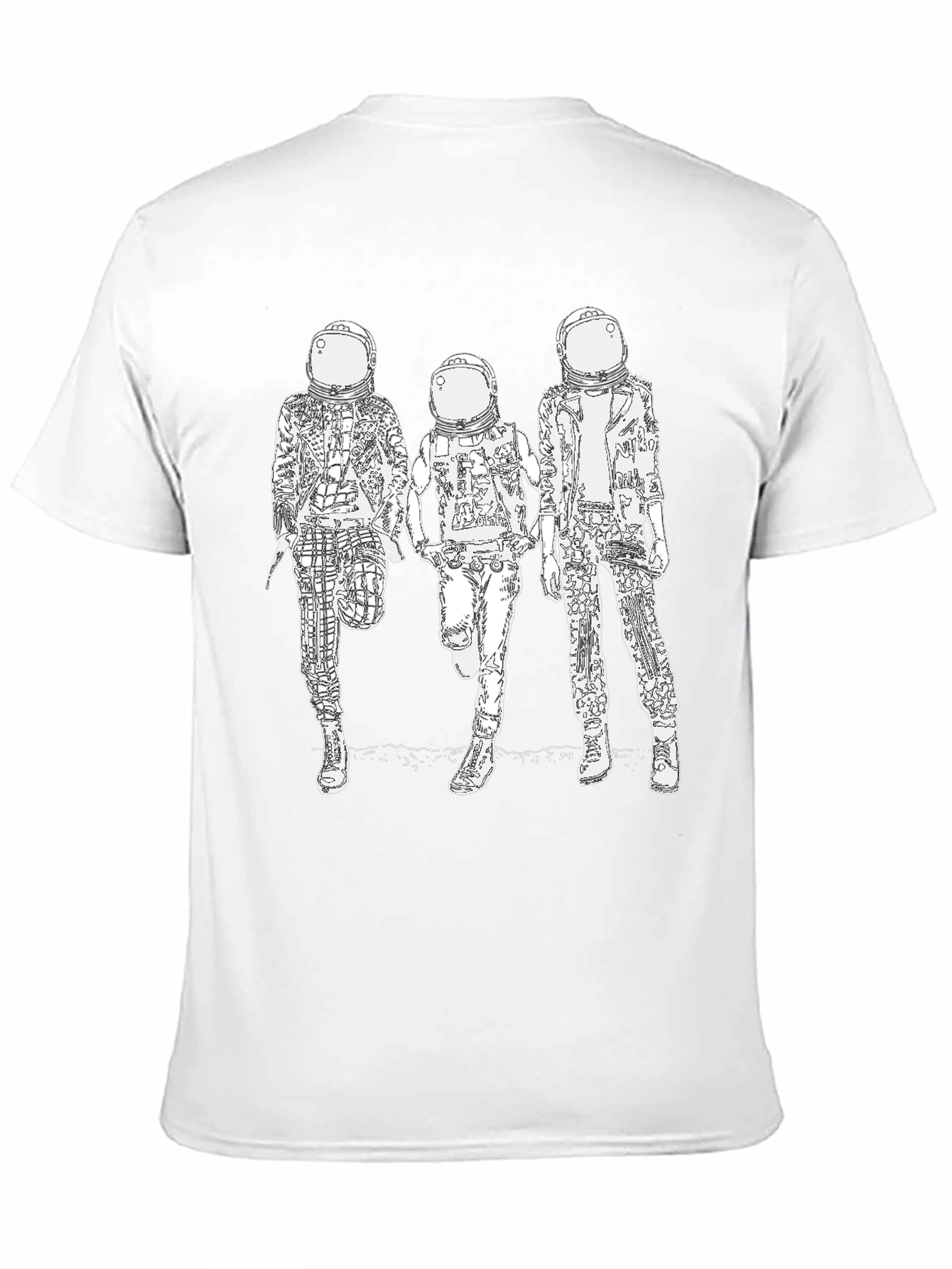 Astronaut Graphic Tee - Black Cotton Blend Casual Wear