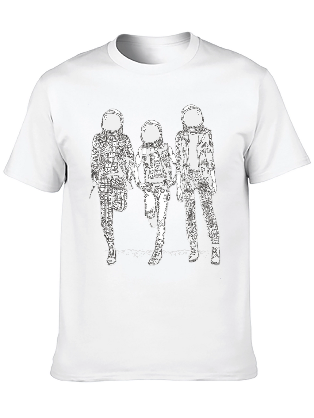 Astronaut Graphic Tee - Black Cotton Blend Casual Wear