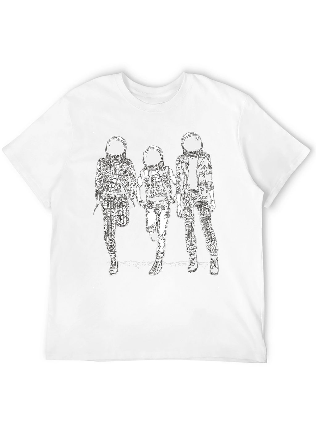 Astronaut Graphic Tee - Black Cotton Blend Casual Wear