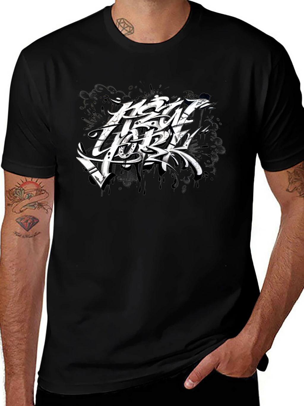 New York Graphic Print Black T-Shirt