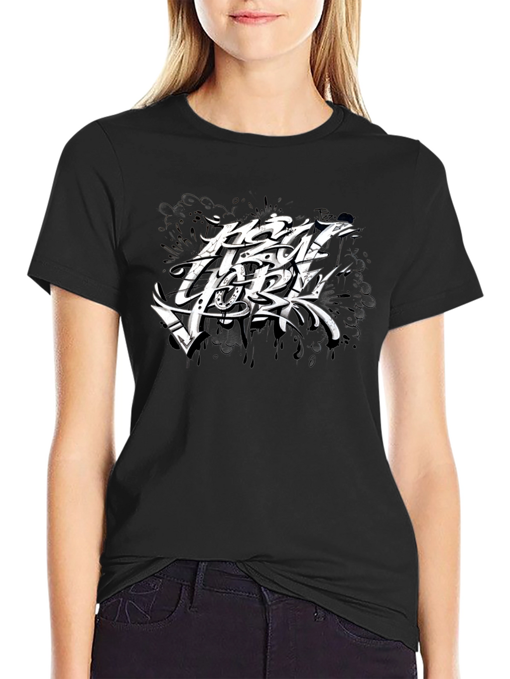 New York Graphic Print Black T-Shirt
