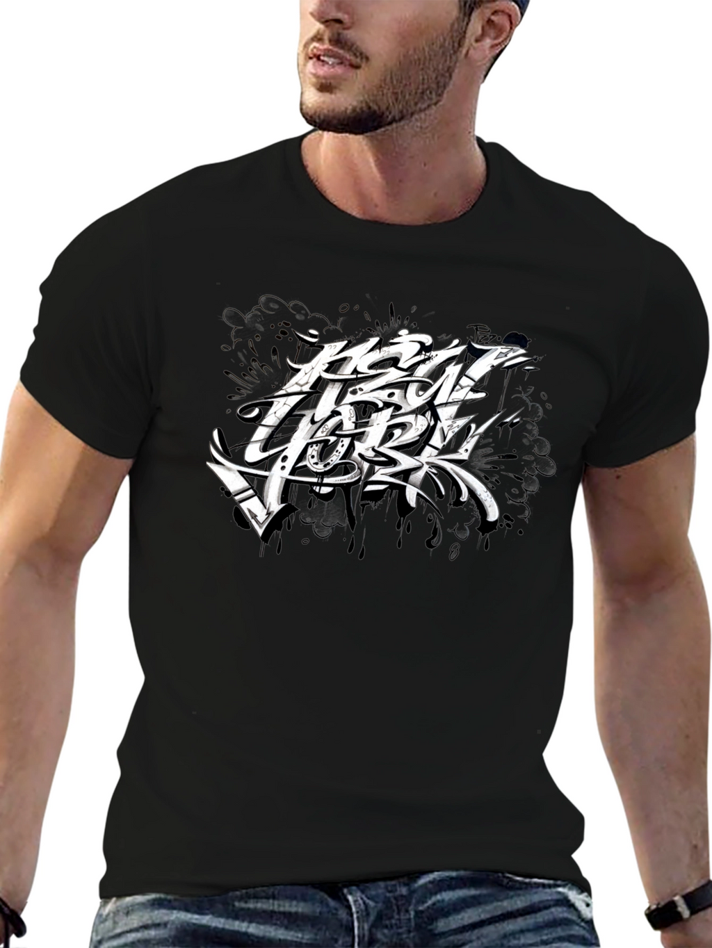 New York Graphic Print Black T-Shirt