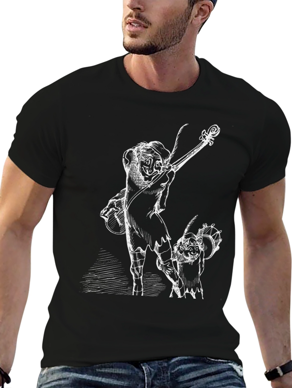 Musician Graphic Tee - Black Cotton T-Shirt