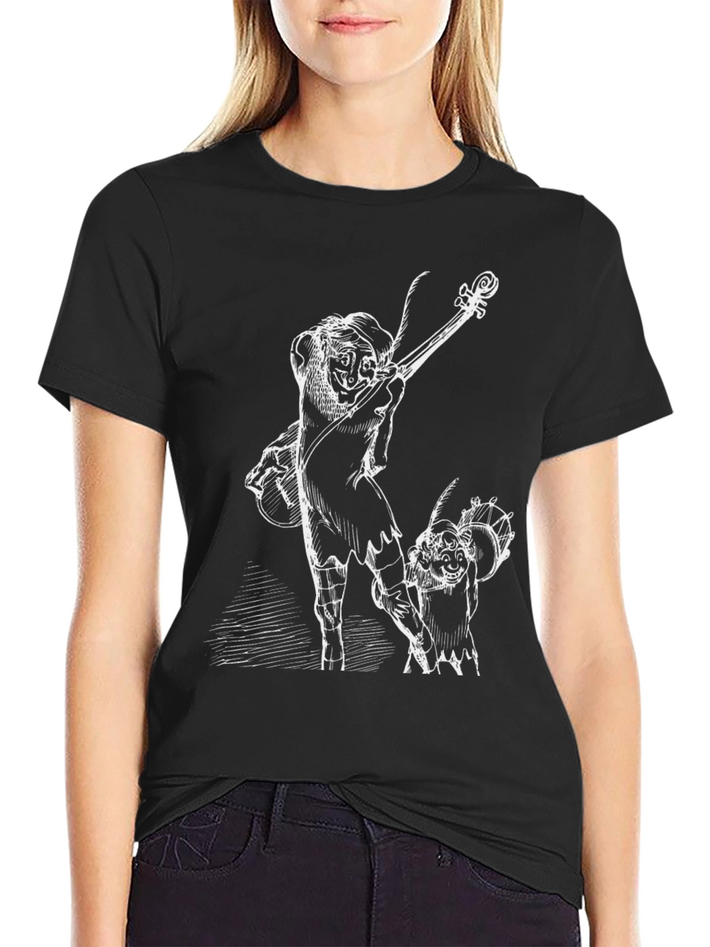 Musician Graphic Tee - Black Cotton T-Shirt