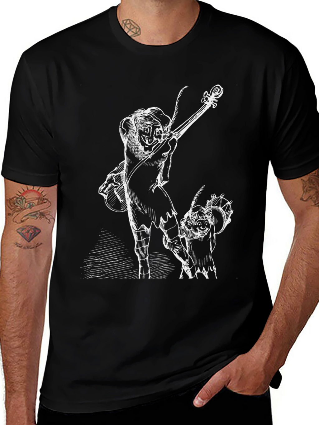 Musician Graphic Tee - Black Cotton T-Shirt