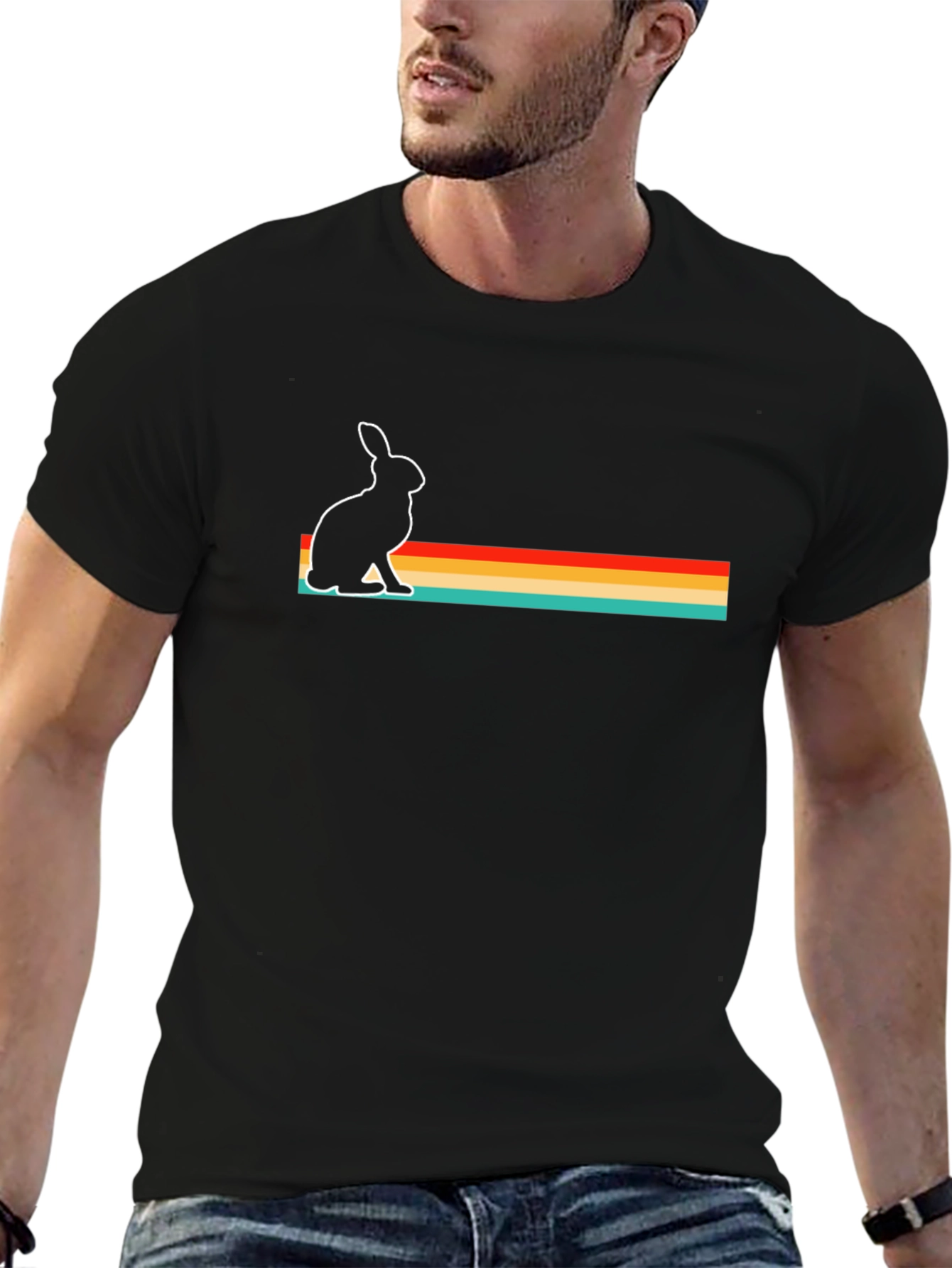 Retro Rabbit Striped T-Shirt