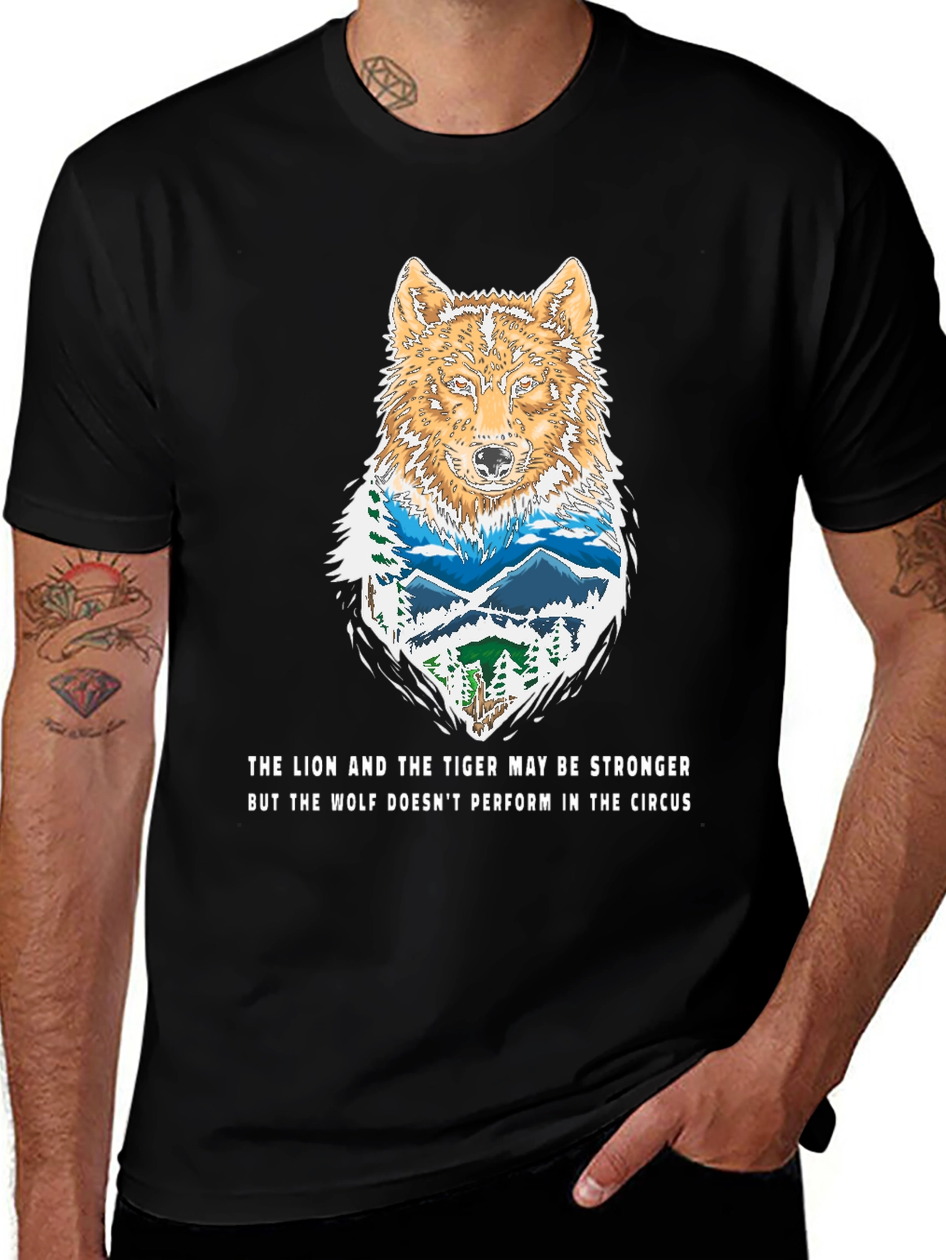 Wolf Mountain T-Shirt - The Lion and The Tiger Graphic Tee