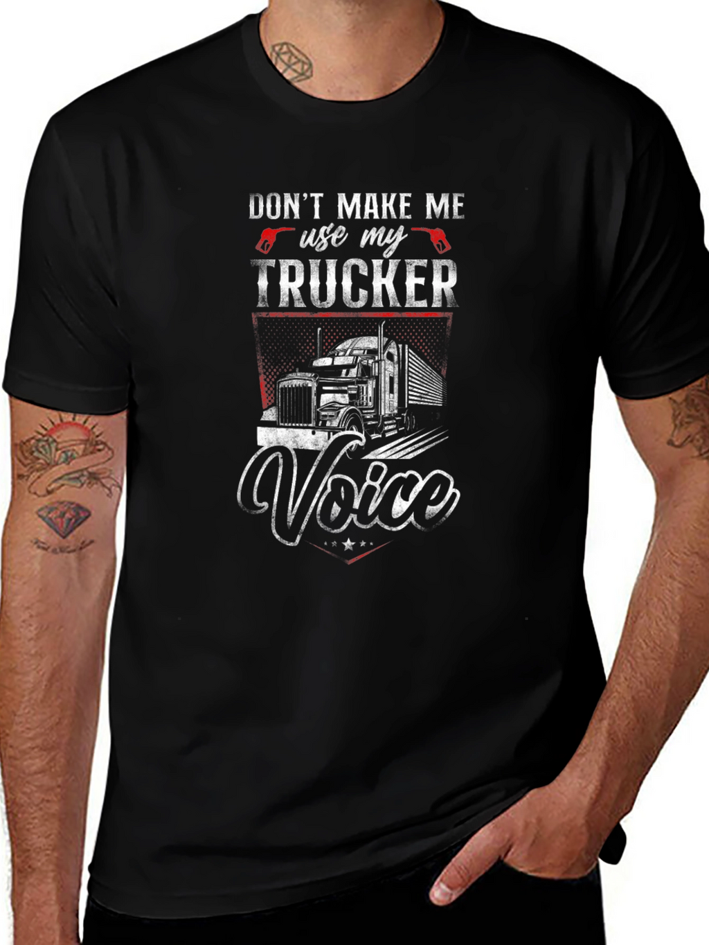 Trucker Voice Graphic Tee - Black