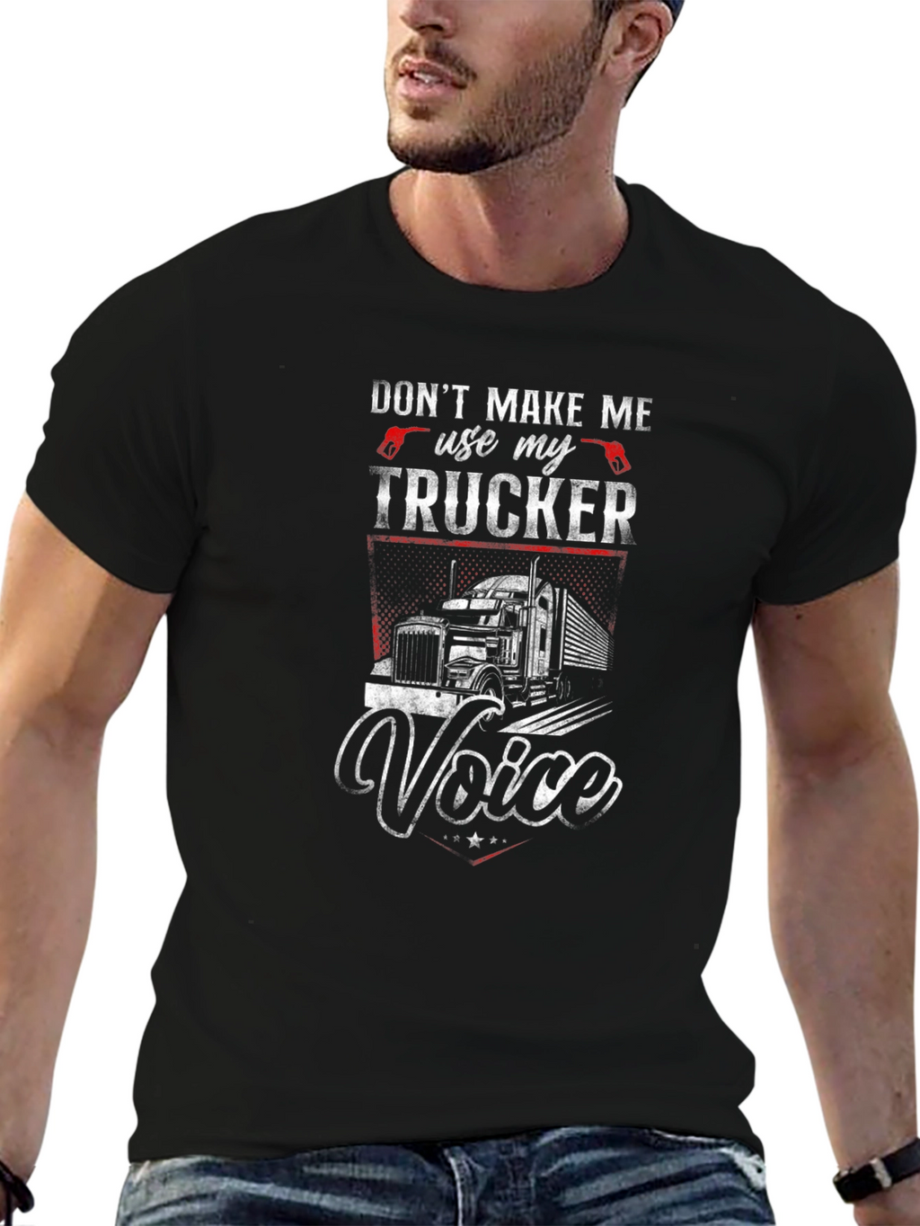 Trucker Voice Graphic Tee - Black