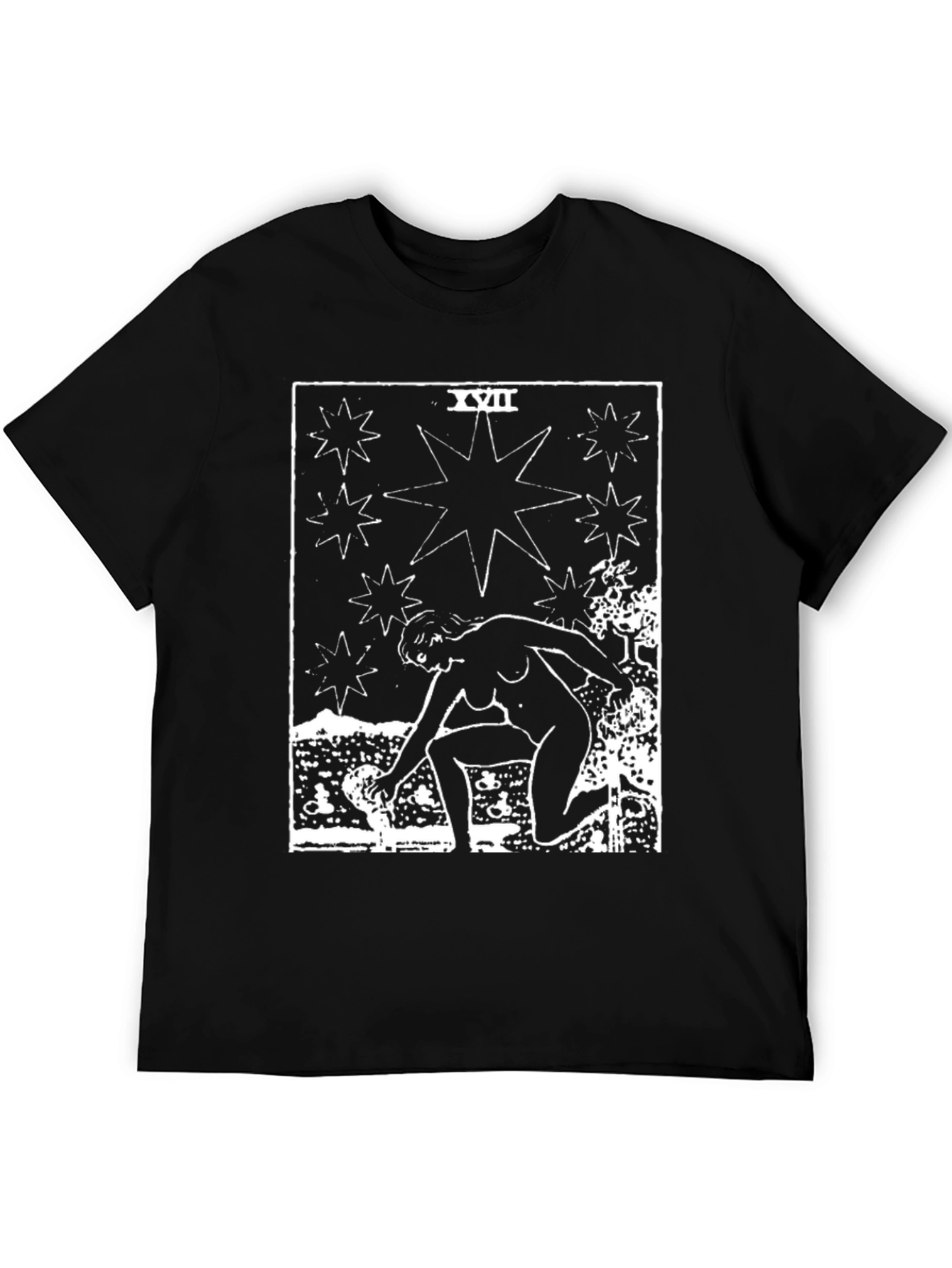 Star Tarot Card Graphic Tee - Unisex Black T-Shirt