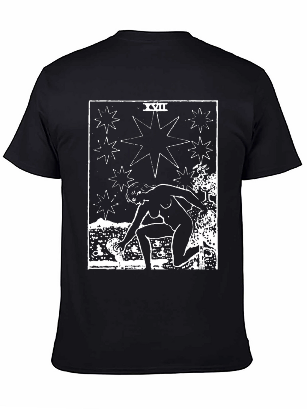 Star Tarot Card Graphic Tee - Unisex Black T-Shirt