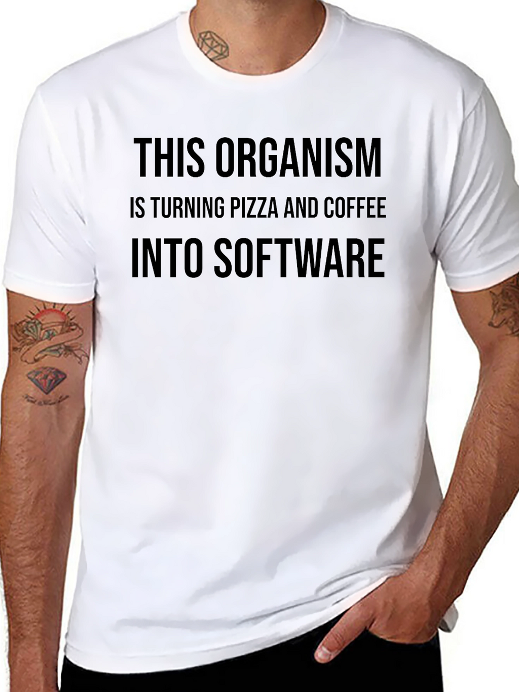 Pizza & Coffee to Software Graphic Tee - Black
