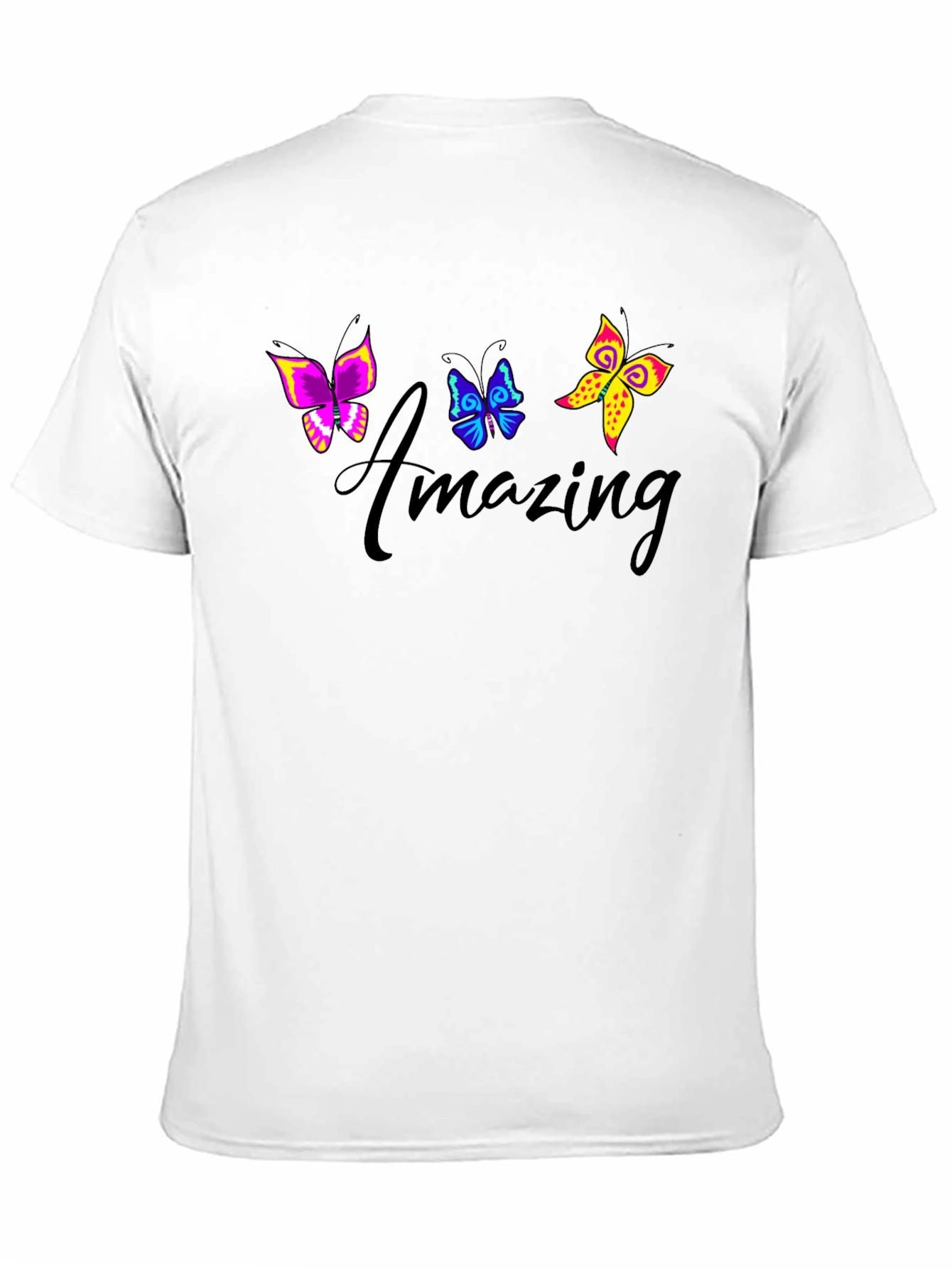 Amazing Butterfly Graphic Black T-Shirt