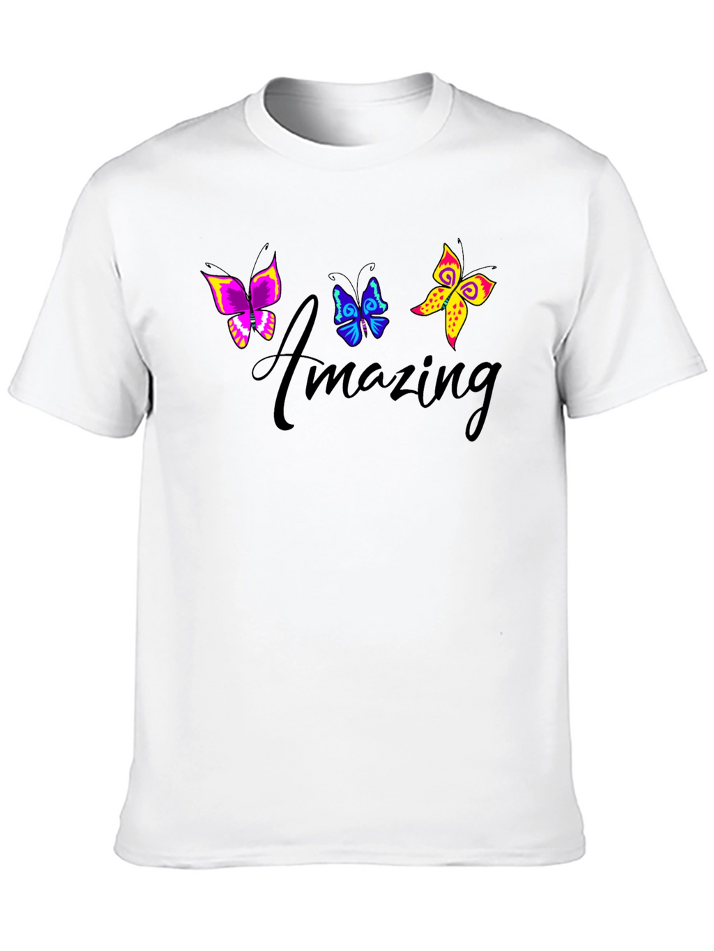 Amazing Butterfly Graphic Black T-Shirt