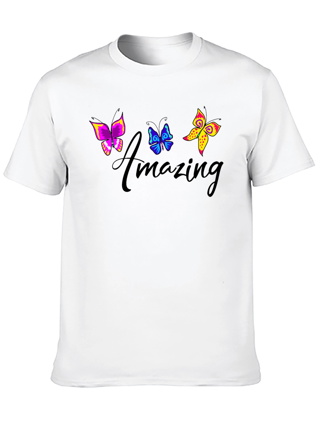 Amazing Butterfly Graphic Black T-Shirt
