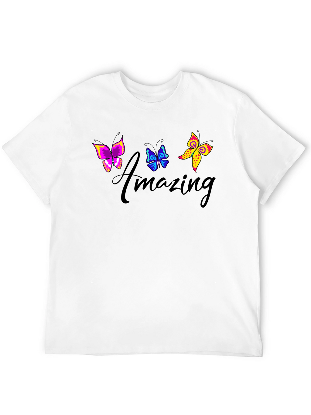 Amazing Butterfly Graphic Black T-Shirt