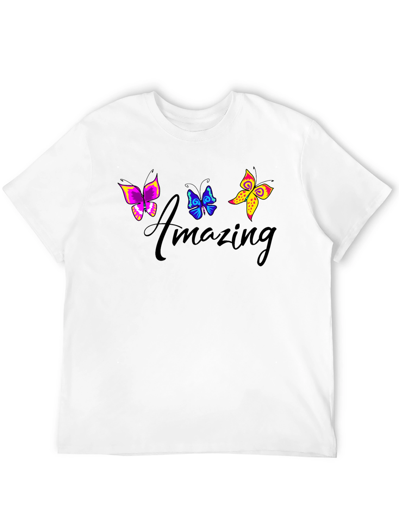 Amazing Butterfly Graphic Black T-Shirt