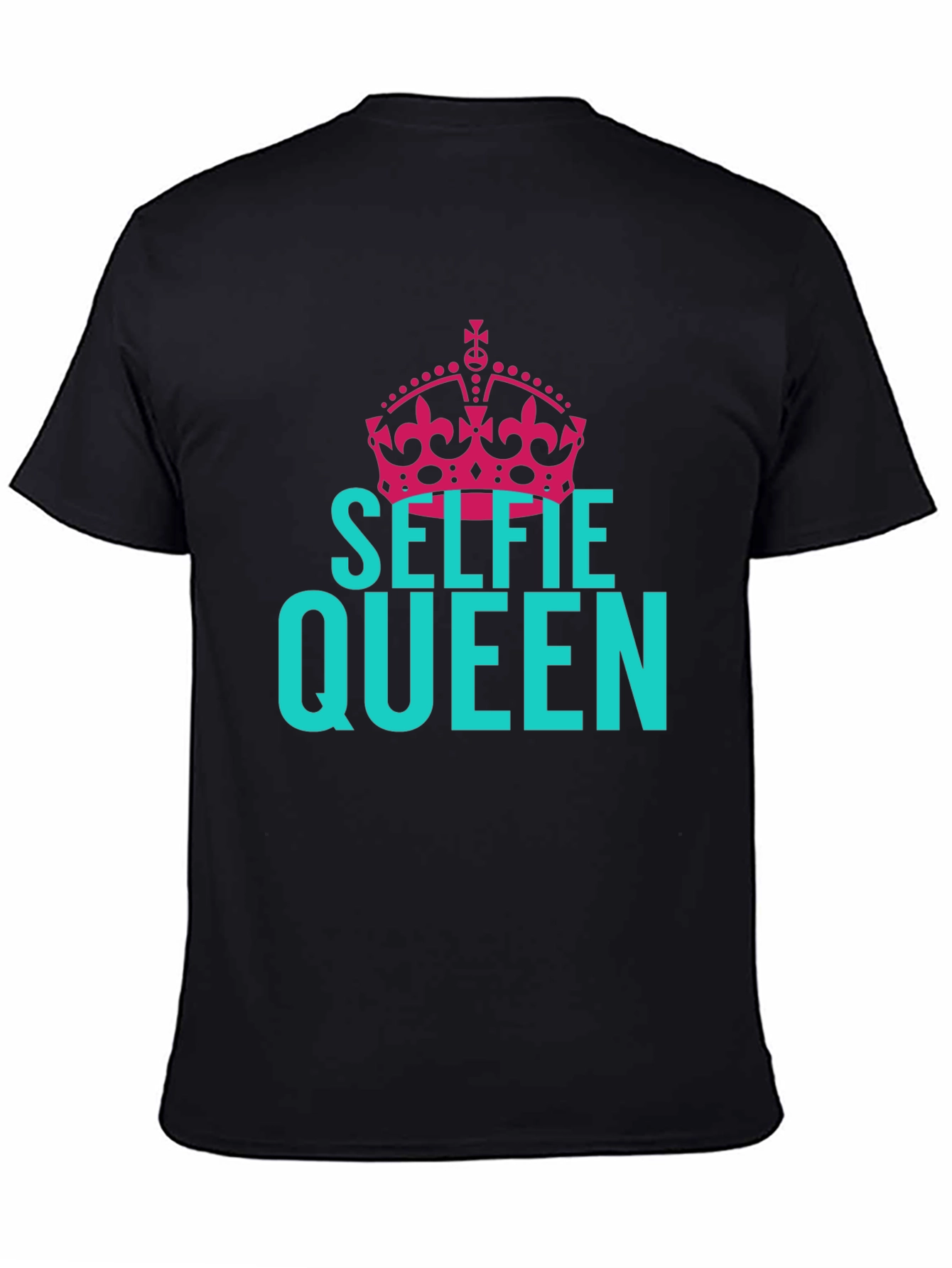 Selfie Queen Graphic Tee - Black Cotton T-Shirt