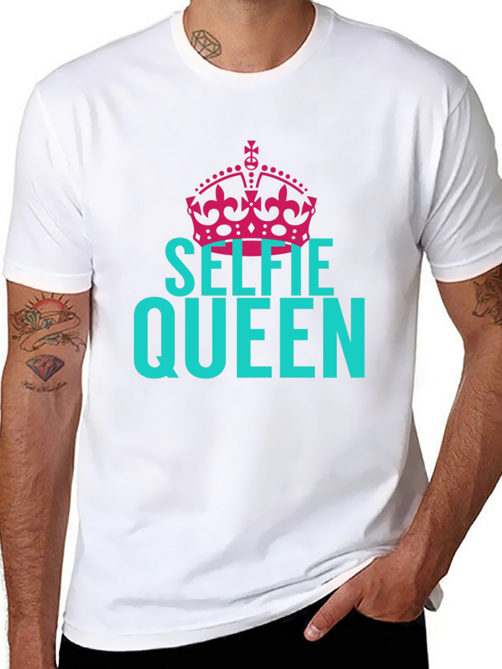 Selfie Queen Graphic Tee - Black Cotton T-Shirt