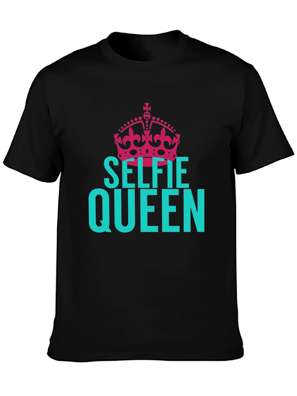 Selfie Queen Graphic Tee - Black Cotton T-Shirt