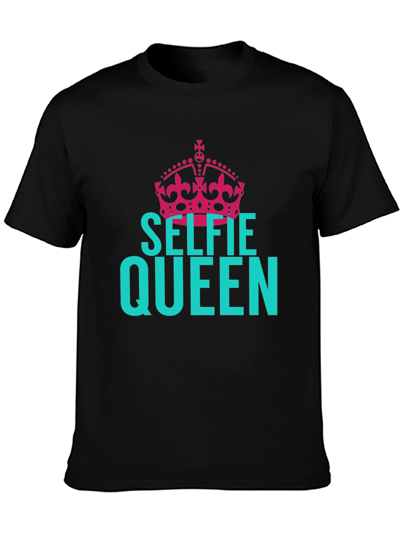 Selfie Queen Graphic Tee - Black Cotton T-Shirt