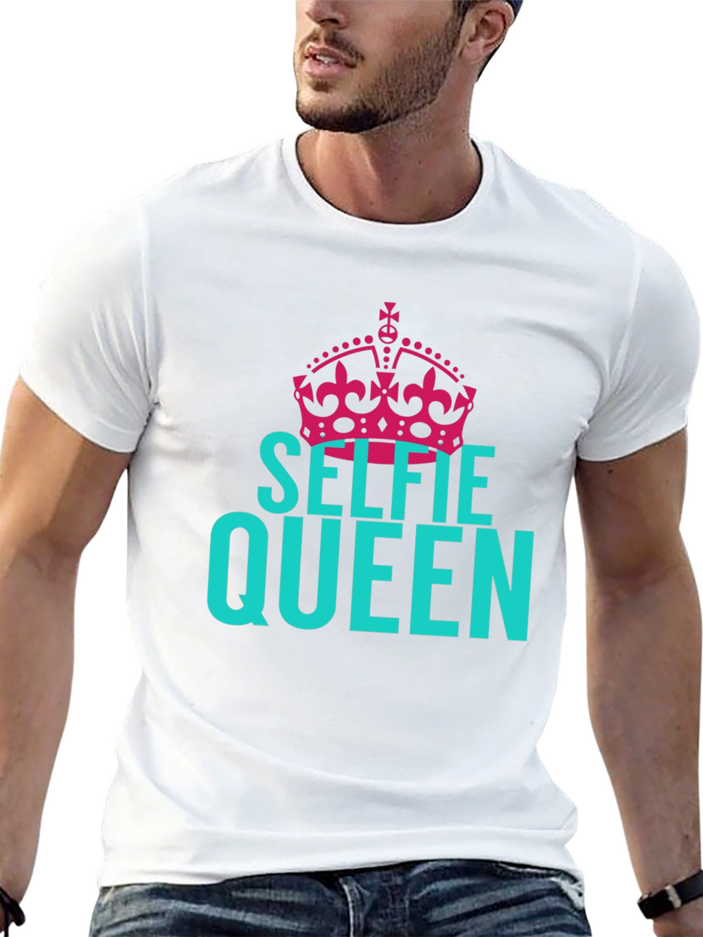 Selfie Queen Graphic Tee - Black Cotton T-Shirt