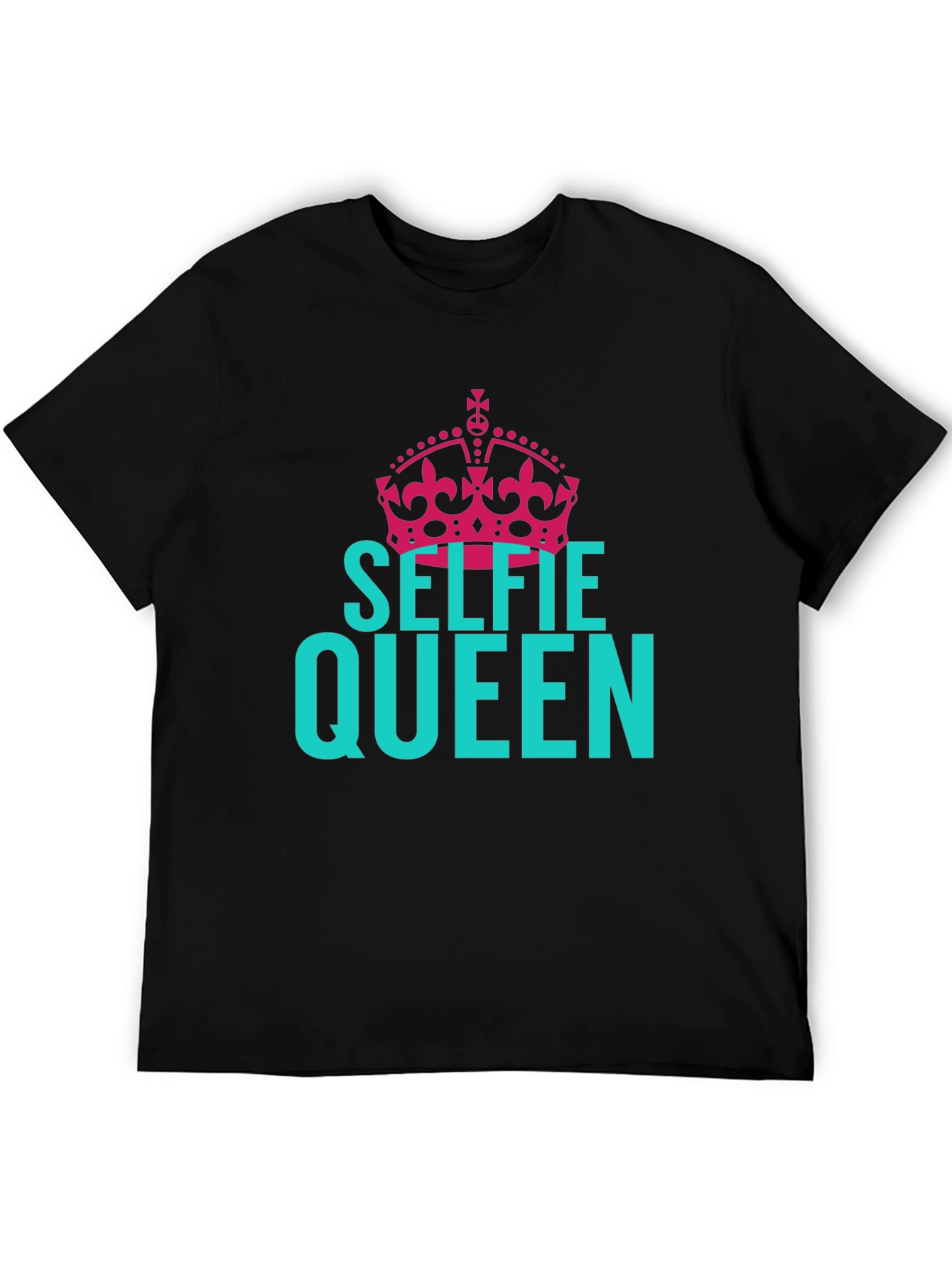 Selfie Queen Graphic Tee - Black Cotton T-Shirt