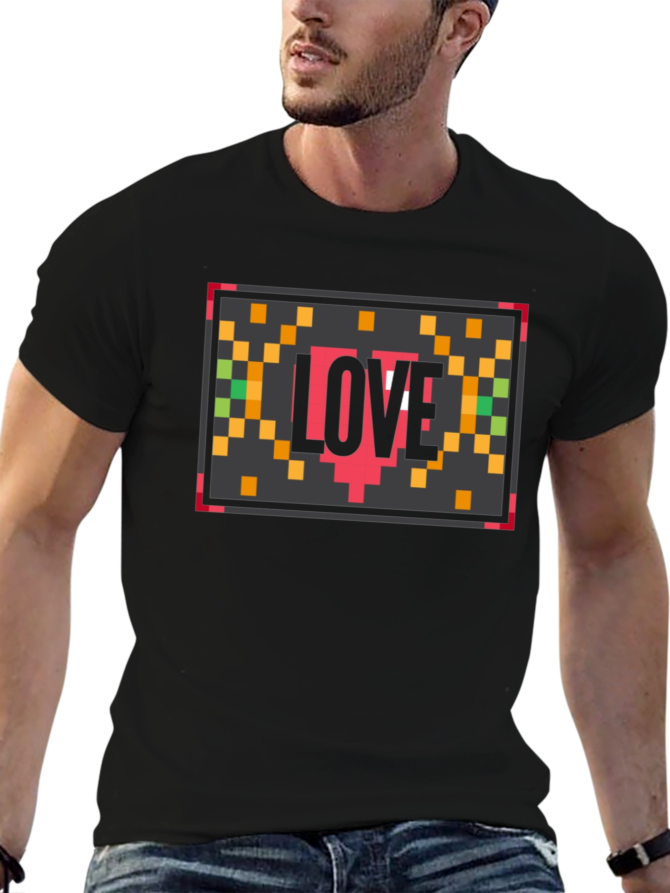 Pixel Love Black T-Shirt