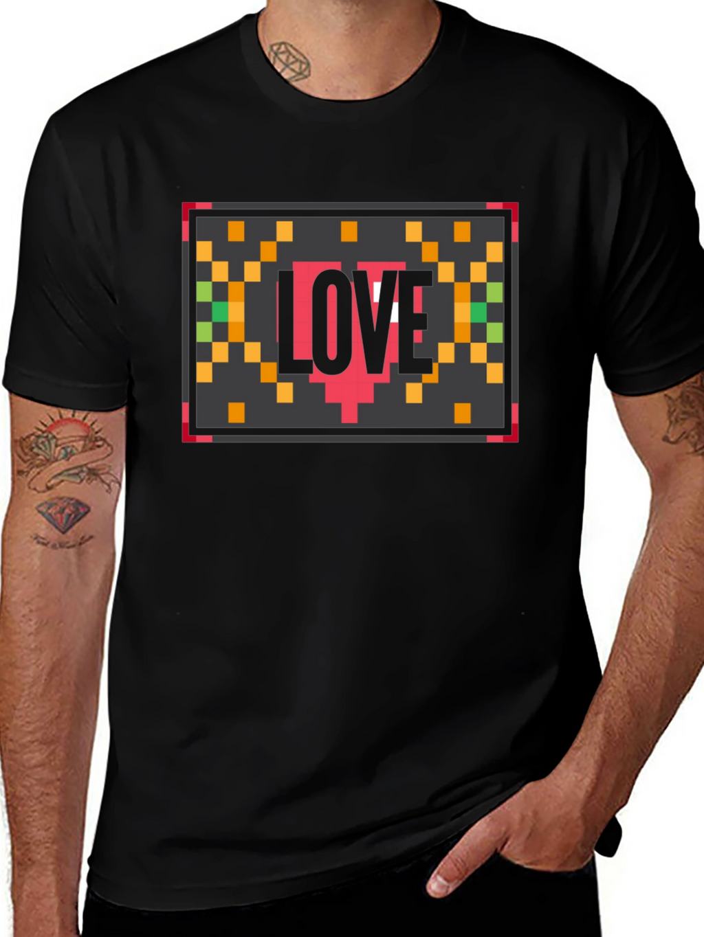 Pixel Love Black T-Shirt
