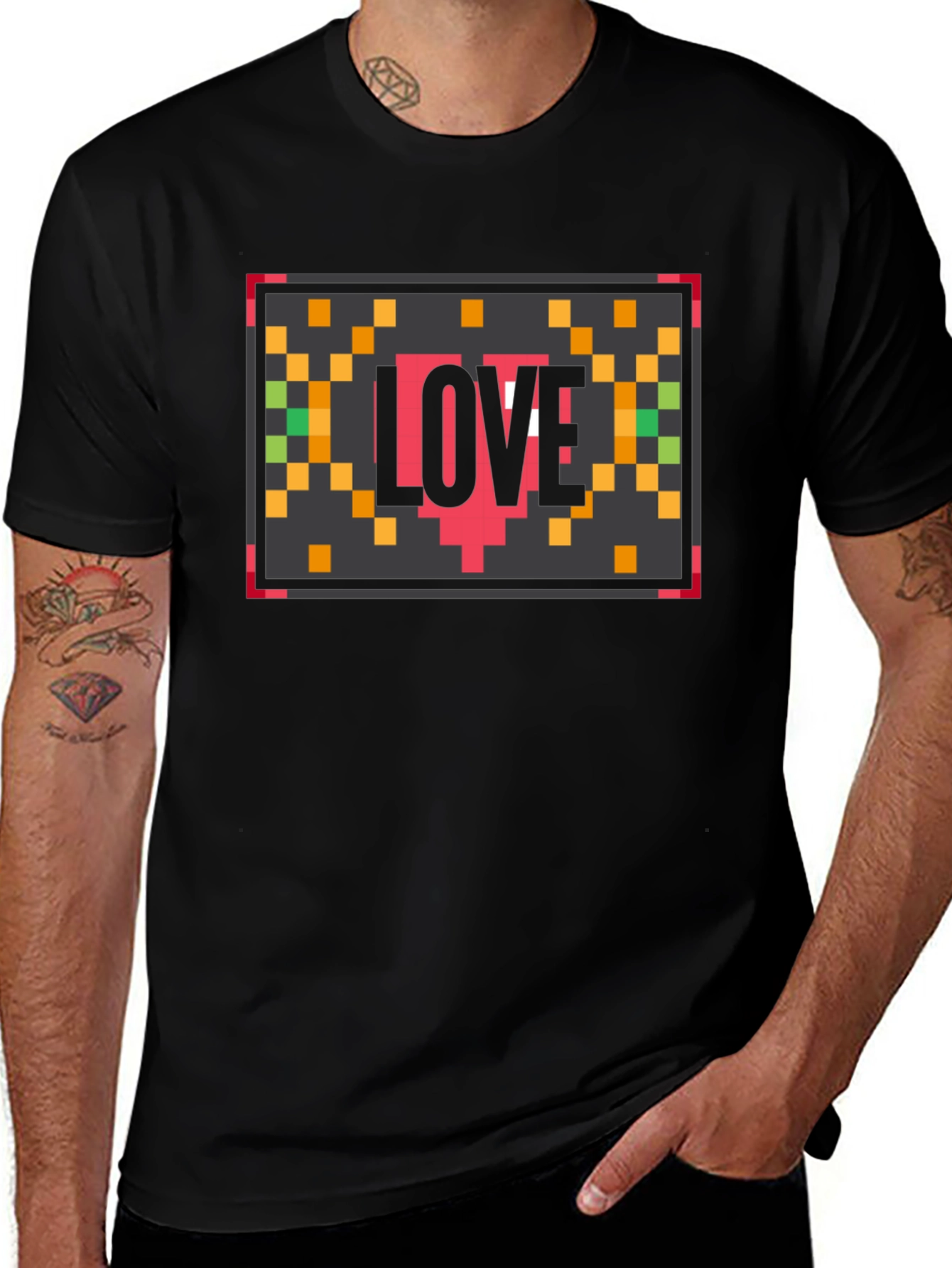 Pixel Love Black T-Shirt