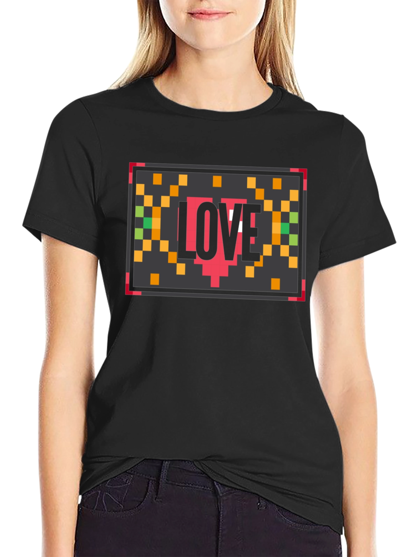 Pixel Love Black T-Shirt