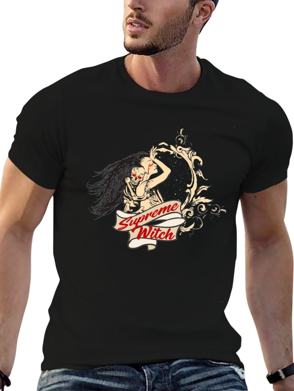 Supreme Witch Graphic Tee - Unisex Black T-Shirt