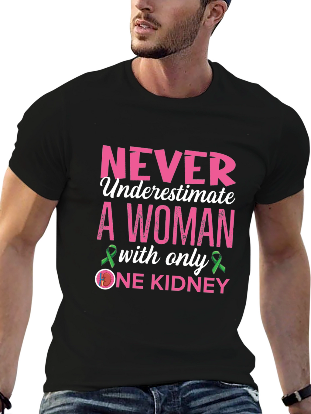 Never Underestimate One Kidney Awareness T-Shirt
