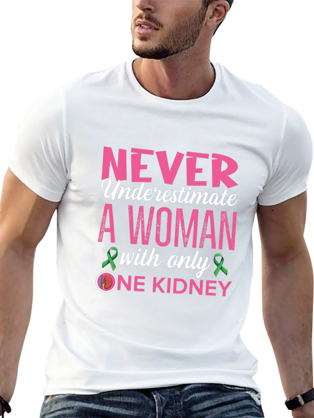 Never Underestimate One Kidney Awareness T-Shirt