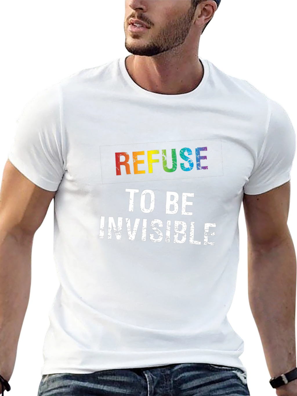 Refuse to be Invisible Rainbow Pride T-Shirt