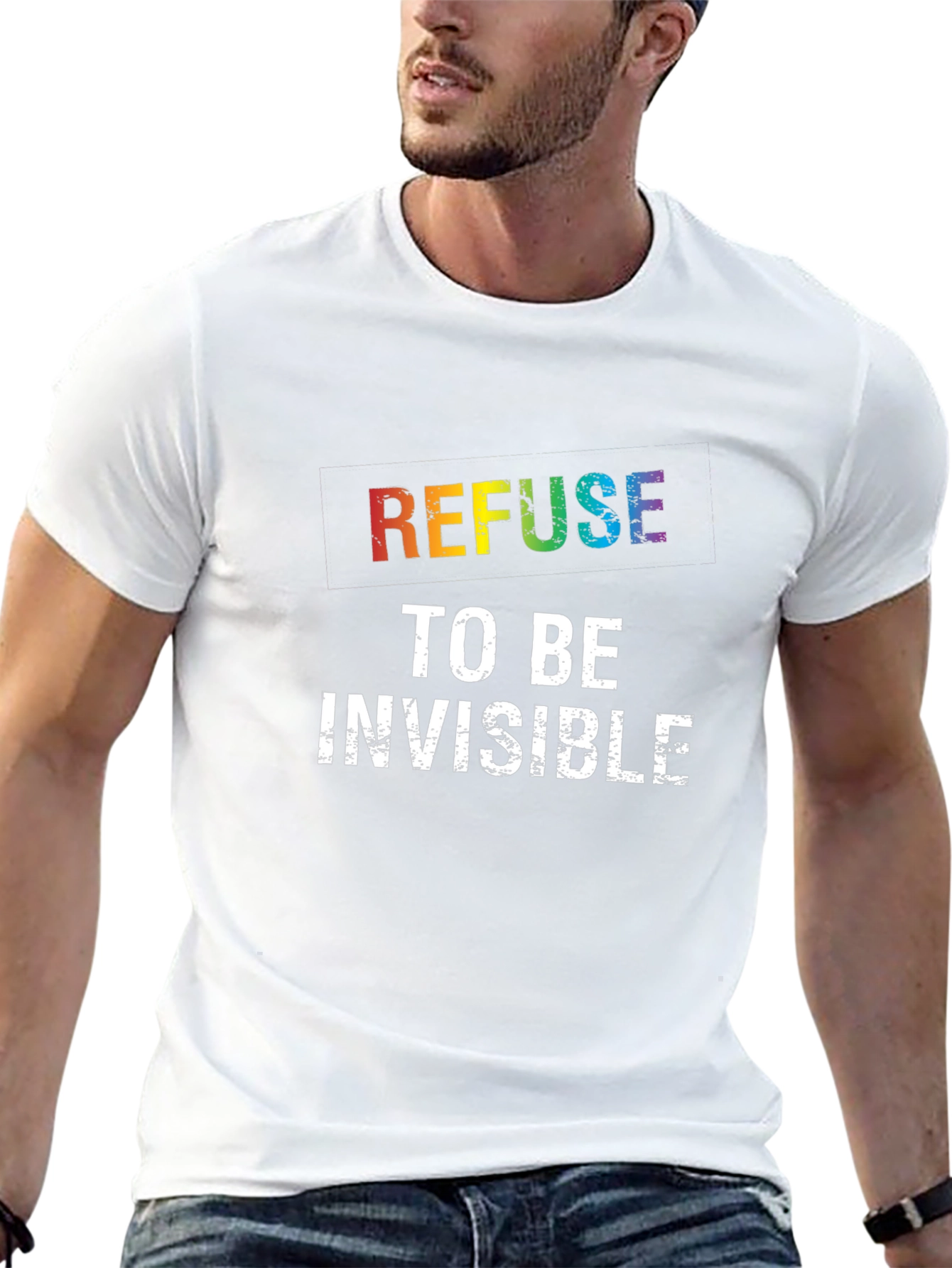 Refuse to be Invisible Rainbow Pride T-Shirt