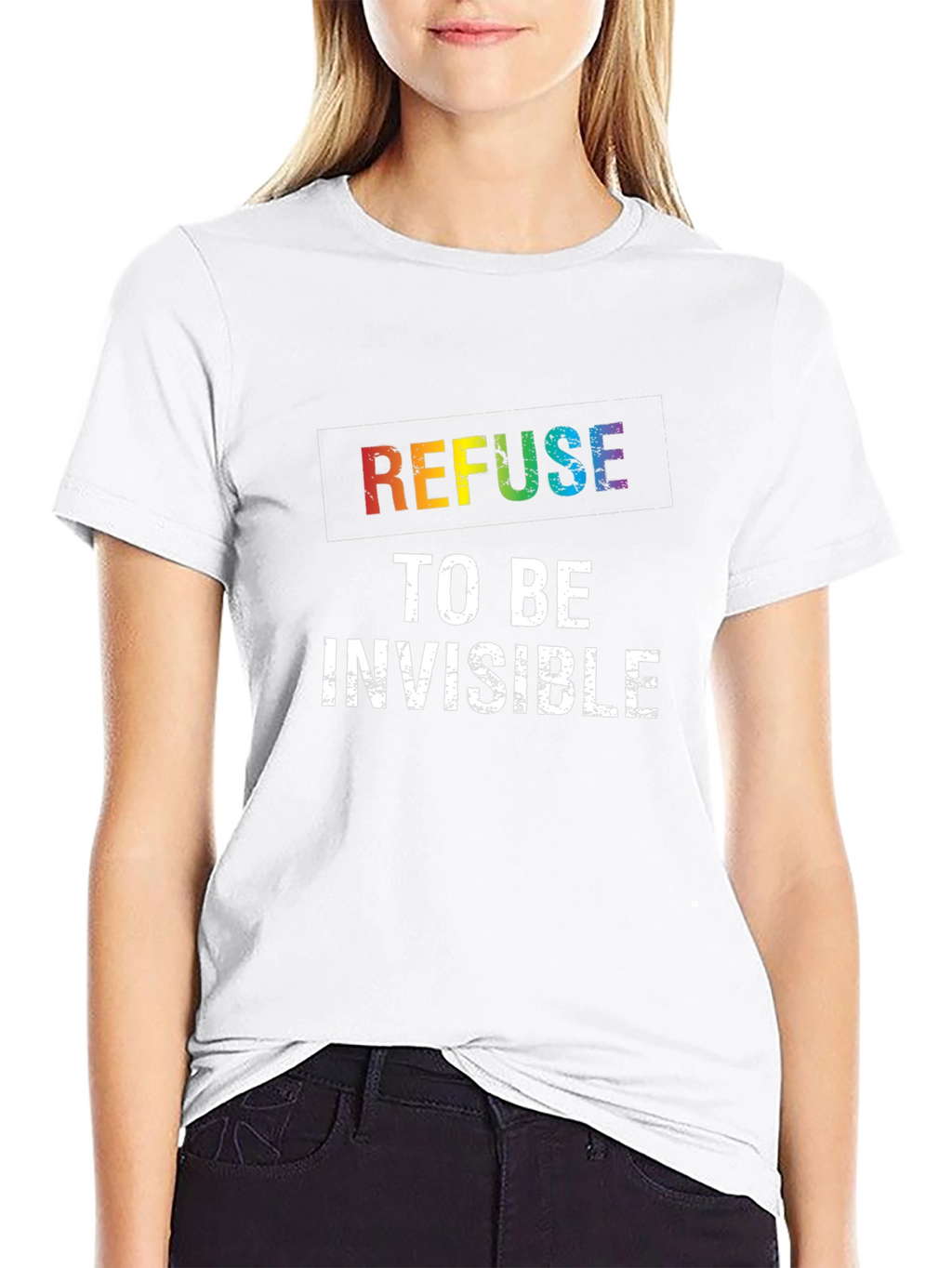 Refuse to be Invisible Rainbow Pride T-Shirt