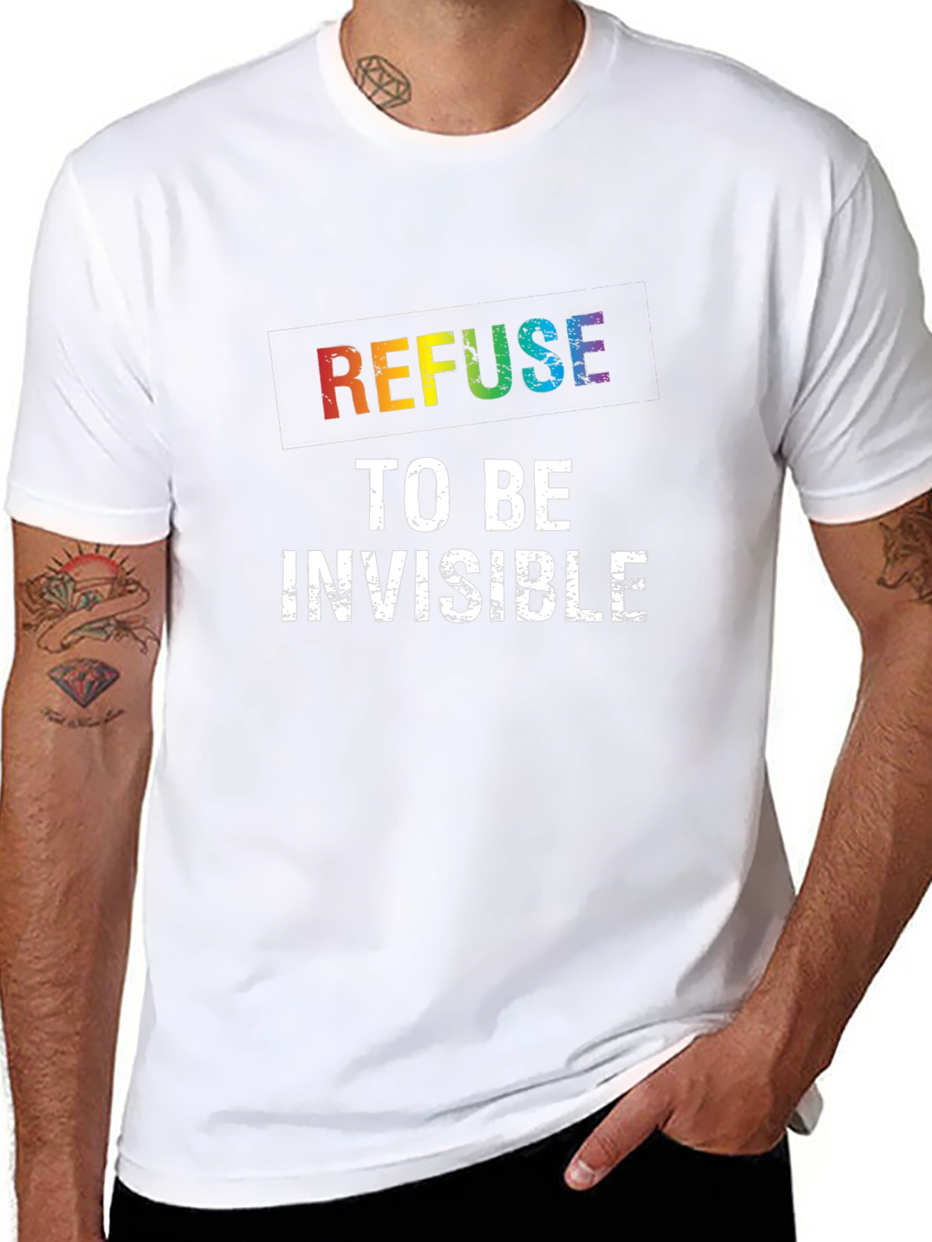 Refuse to be Invisible Rainbow Pride T-Shirt