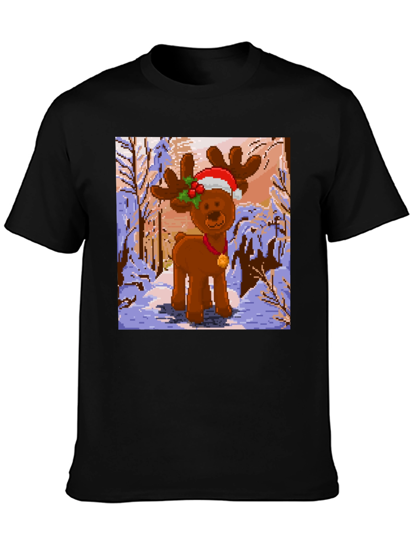 Pixel Reindeer Christmas Tee