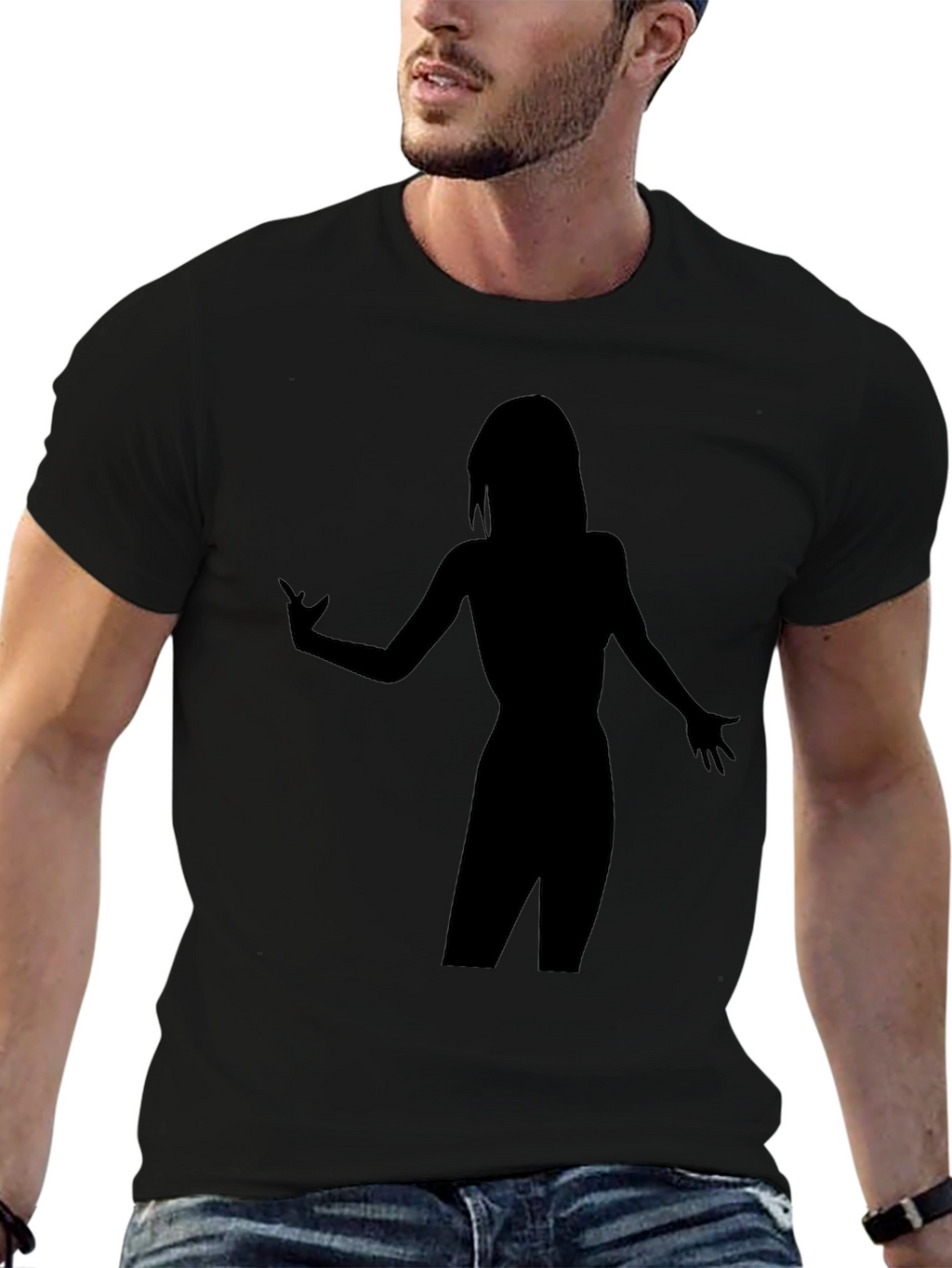 Silhouette Graphic T-Shirt - Stylish Black Tee