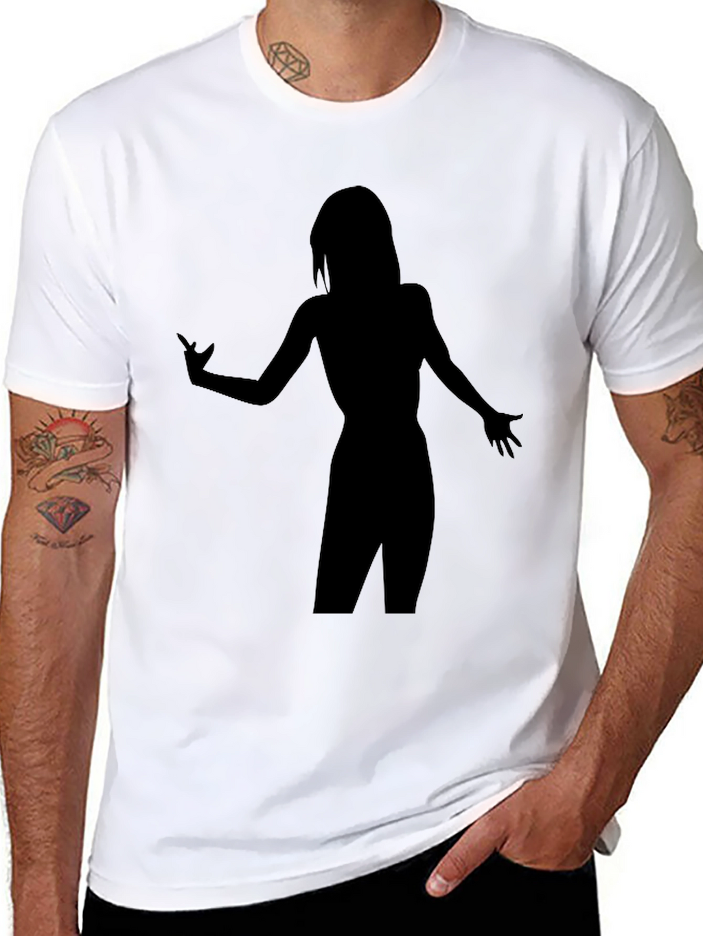 Silhouette Graphic T-Shirt - Stylish Black Tee